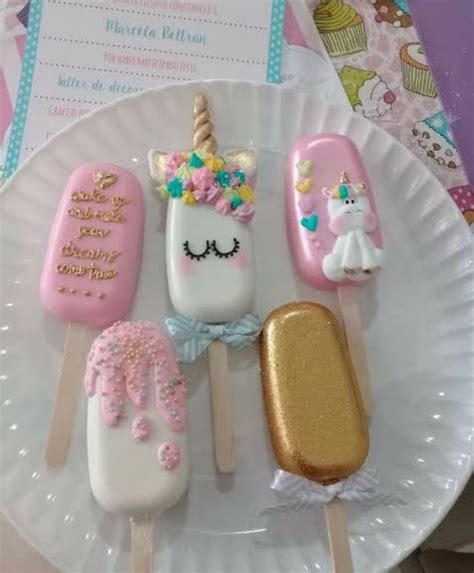 Cake Paletas Bolo Unicornio Guloseimas Para Festa Festa Unicórnio