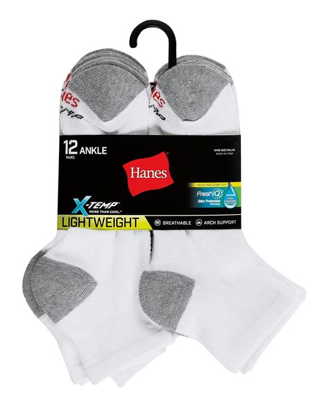 Hanes Mens Freshiq™ X Temp® Ankle Socks 12 Pack