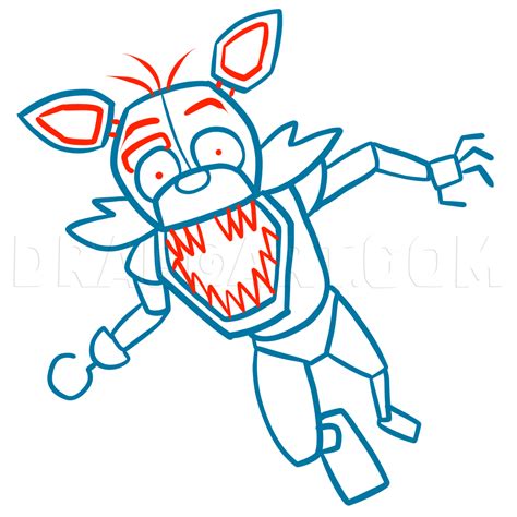 How To Draw Foxy The Fox Easy Step 8 Fnaf Costume Pin