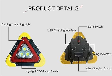 Safety Triangle Multifunctional Emergency Triangles Lights Led Solar