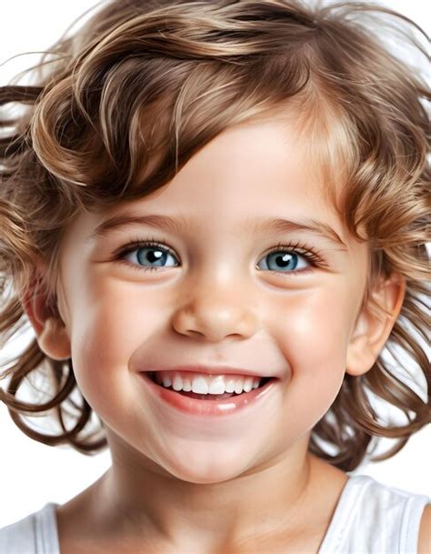 Premium Photo Cute Happy Smiling Child Isolated On White