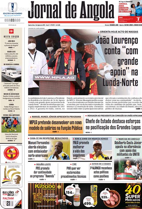 Jornal De Angola Ago Jornais E Revistas SAPO