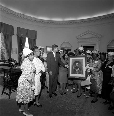 Secretary of state dean rusk; ST-336-3-62. President John F. Kennedy with Members of the ...