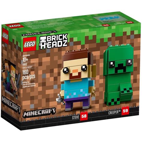 New Lego Brickheadz Minecraft Steve And Creeper 41612 10 Building Toy