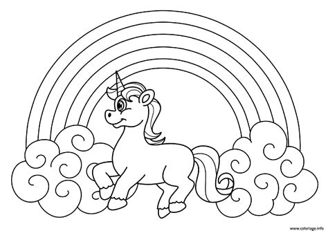 Coloriage licorne arc en ciel  JeColorie.com