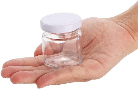1 5oz Mini Hexagon Glass Jars With White Lids And Labels Honey Jars Small Spice Jars Mason Jars