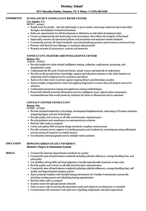 How to write experience section in consultant resume. Center Consultant Resume Samples | Velvet Jobs
