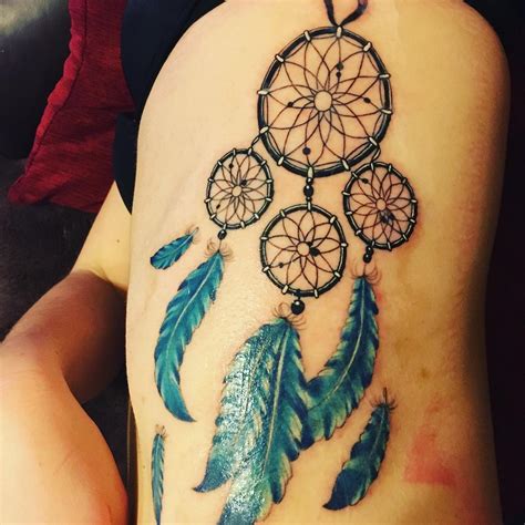 Dreamcatcher With Feathers Tattoo Design