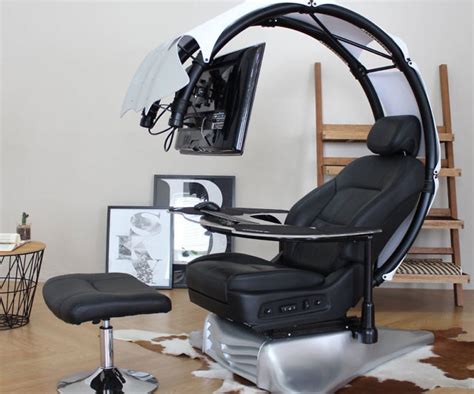 Computer Workstation Office Chair With Built In Desk Tray Upgrade L
