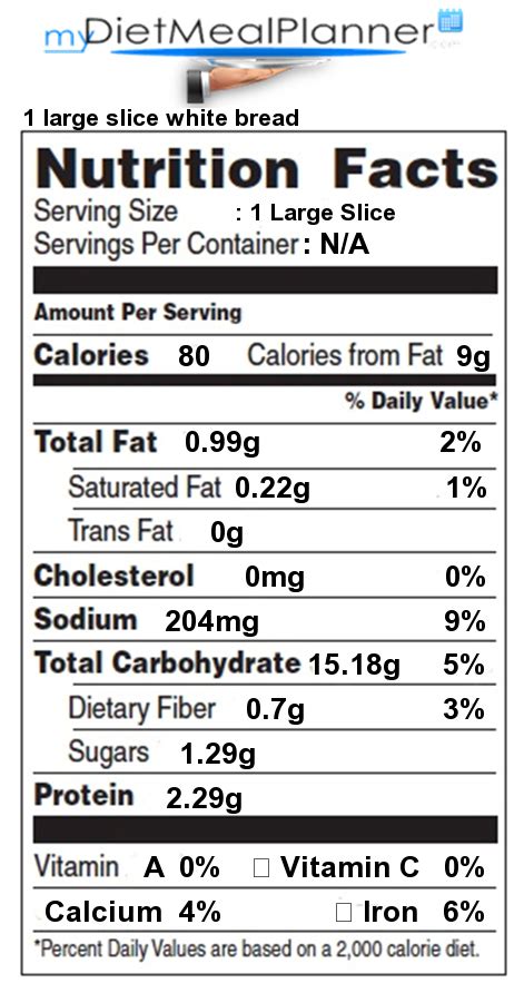 Nutrition Facts Label Breads And Cereals 2