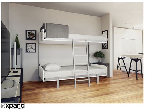 Hover Compact Fold Away Wall Bunk Beds Expand Furniture Folding