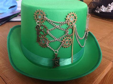 Green Satin Steampunk Inspired Top Hat By Jojewelsoutoftime On Etsy
