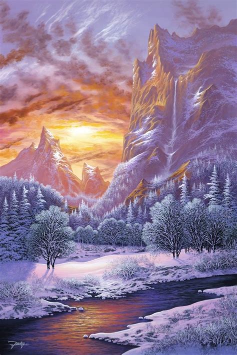 Jon Rattenbury Deep Winter Sunrise Landscape Art Painting
