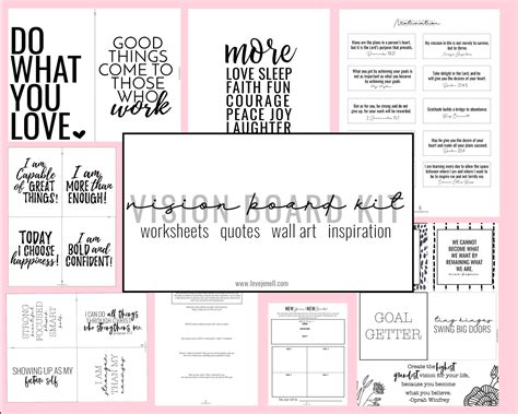 2019 Reflection Free Vision Board Printable Lovejenell