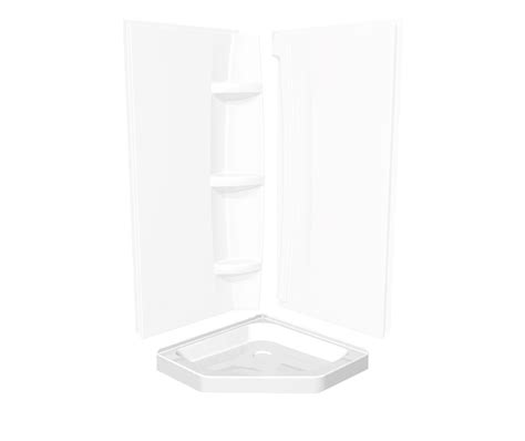 Neo Angle Base In X Acrylic Corner Left Or Right Shower Base With Corner Drain In