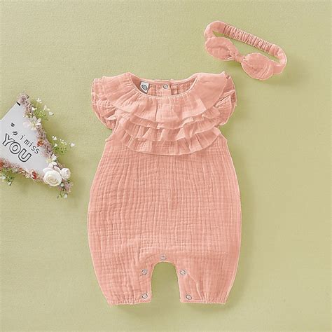 Wholesale Cotton Organic Baby Girl Clothes Romper