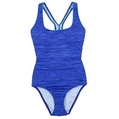 Speedo Women S Racerback Athletic Training One Piece Swimsuit Blue Space Dye Ebay