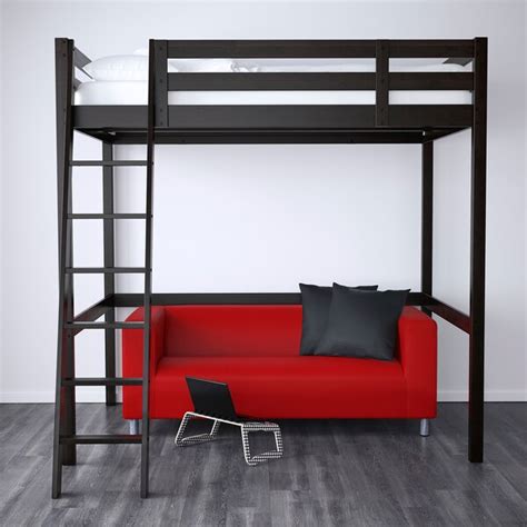 Struttura per letto a soppalco come costruire un letto soppalco matrimoniale. STORÅ Struttura per letto a soppalco, nero, 140x200 cm ...