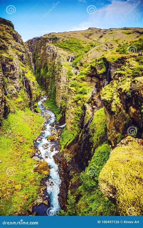 Picturesque Landscape Of A Mountain River With Traditional Nature Of