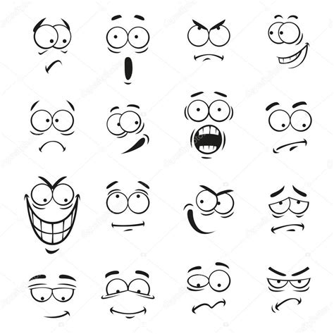 human cartoon emoticon faces with expressions — stock vector © seamartini 136438844