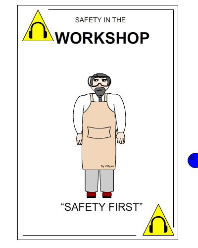 Always think before you act and ask while in doubt be mindful of your safety and that of others put on a proper atire for the intended job avoid playing around the workshop use the correct tool and machine for the intended job wipe off any spilt liquids from the floor of the workshop ask your teacher or. Safety Poster Design