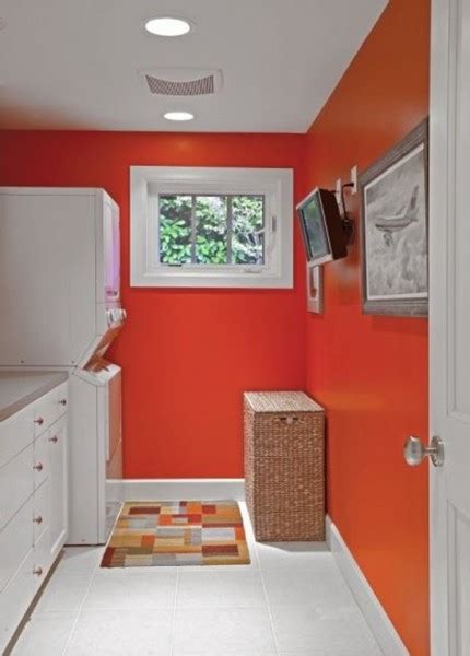Orange And Colored Laundry Room Best Layout 2013 Homemydesign