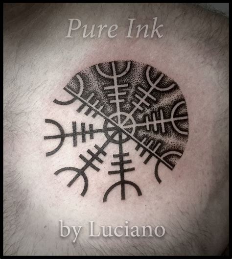 Futhark norse islandic and viking runes set. Positive/negative Aegishjalmur | Tattoos, Compass tattoo ...
