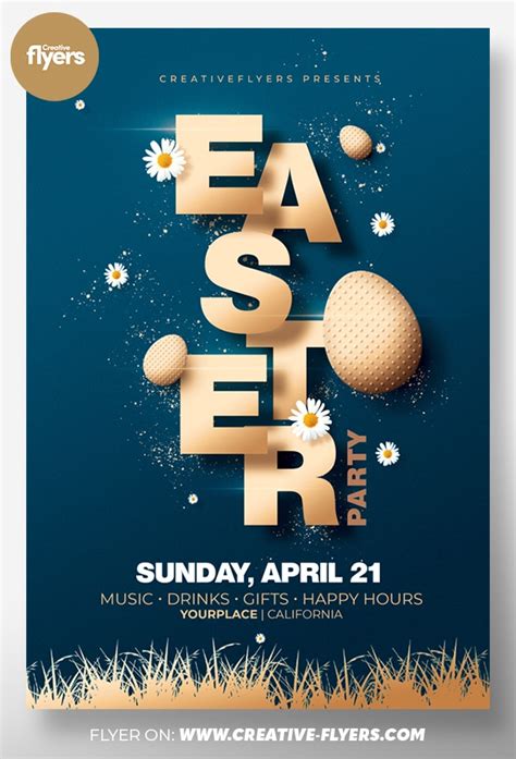 Easter Party Flyer Template Photoshop Creative Flyers