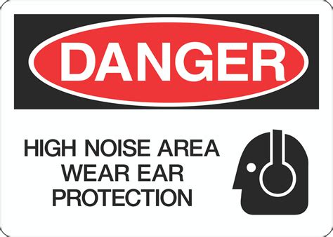 Danger Sign High Noise Area Wear Ear Protection 5s Supplies Llc
