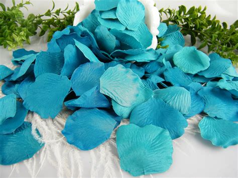 Teal 200 Rose Petals Artificial Petals Shades Of Teal Blue