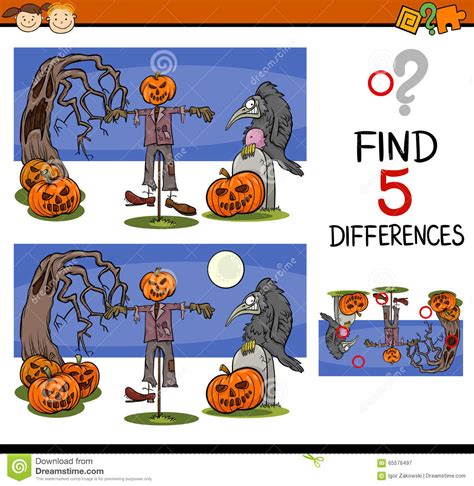 Halloween Differences Task Stock Vector Illustration Of Pumpkin 65576497