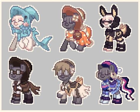 Pixel Art With Different Types Of Characters