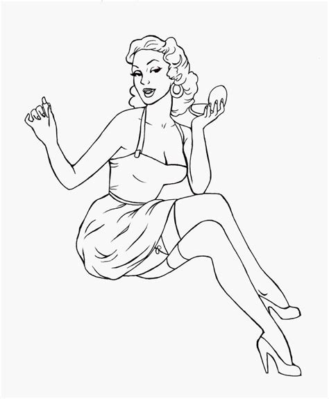 Pin Up Coloring Pages At Free Printable Colorings