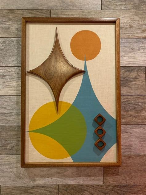 Mid Century Modern Wood Wall Art Witco Inspired Madmen Etsy Mid