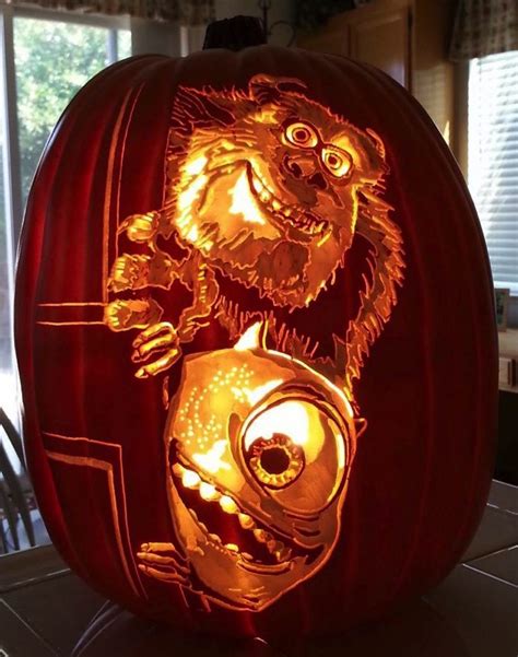 Superb Sulley And Mike Pumpkin Carving Between The Pages Blog