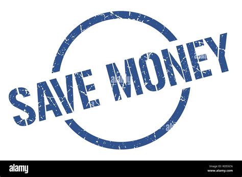 save money blue round stamp Stock Vector Image & Art - Alamy