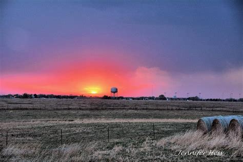 Springtime Sunset Over Marion Kansas Photograph By Jennifer Broadstreet