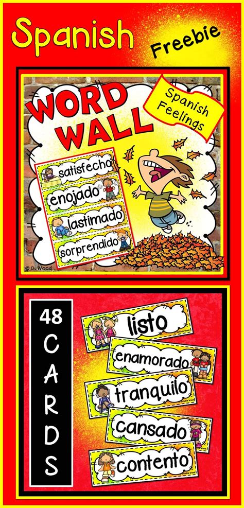 Spanish Classroom Décor Feelings And Emotions Word Wall Spanish Classroom Spanish Classroom