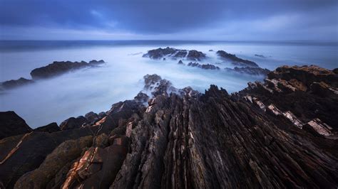 Wallpaper Sunlight Landscape Sea Hill Rock Nature Sky Sunrise