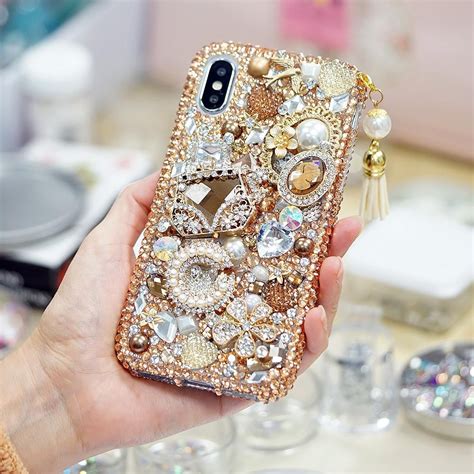 Golden Glory Design With Tassel Phone Charm Style 496 Crystal Phone