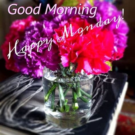 Good Morning Happy Monday Image With Flowers Pictures Photos And