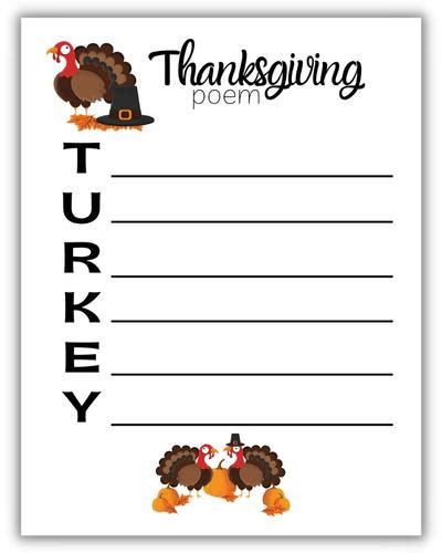 Free Thanksgiving Acrostic Poems Template Pdf Download