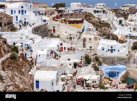 Colourful Houses Oia Santorini Greek Islands Greece Stock Photo Alamy