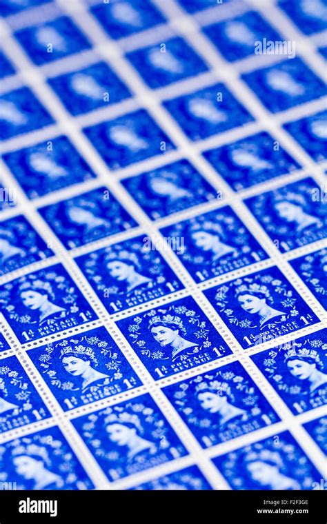 hoja de 1950 british royal mail 1d azul wildings sellos de la cuestión definitiva con el retrato