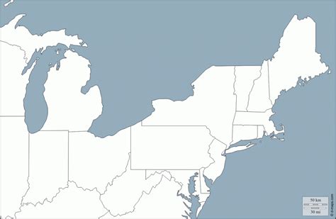 Eastern States Blank Map Maplewebandpc Northeast United States Map