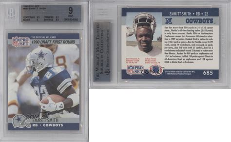 15 early emmitt smith football cards every serious collector needs to own. 1990 Pro Set #685 Draft Emmitt Smith BGS 9 Dallas Cowboys Rookie Football Card | eBay