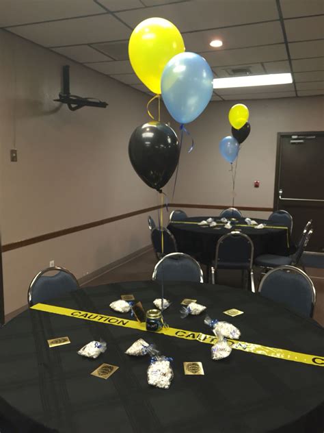Here are some tips to help you organize a fun gathering whether the party involves when you are doing the retirement party planning, you want to honor the retiree, acknowledge the person's open handcuffs or whistles for a retiring police officer. Retirement Party Ideas- table decor | Police retirement ...