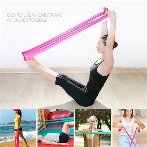 Pcs M Fitness Yoga Resistance Band Pull Rope Tube Elastic Exercise Band Arm Back Leg