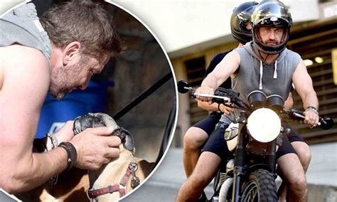 Gerard Butler Looks The Tough Guy Driving Off On Motorbike After Workout Daily Mail Online