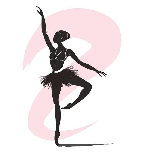 Woman Ballerina Ballet Logo Icon For Ballet School Dance Studio Vector